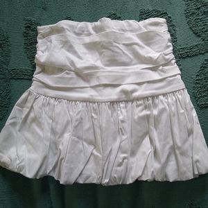 Zara puffy strapless balloon crop top